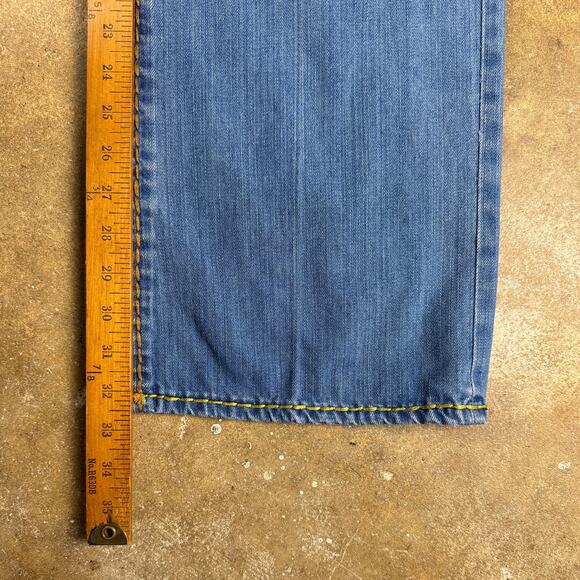 True Religion‎ Jeans Men’s 40 Rainbow Stitch Straight Leg Blue Denim Y2K - Picture 15 of 16